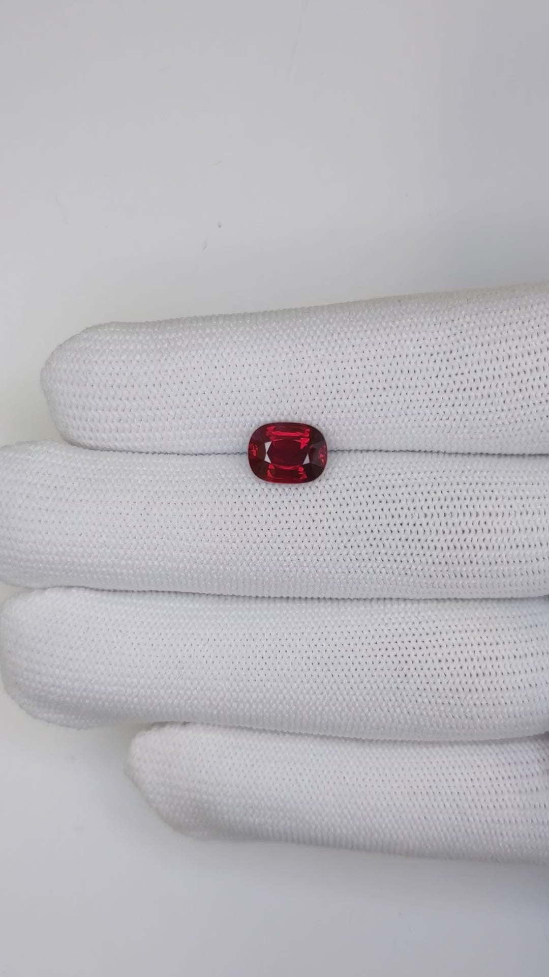 3.02 Carats Cushion Cut Heat Pigeon Blood Red Ruby Loose Gemstone Far video