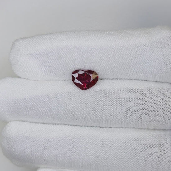 2.51 Carats Heart Cut No Heat Pigeon Blood Red Ruby Loose Gemstone GRS Video 3