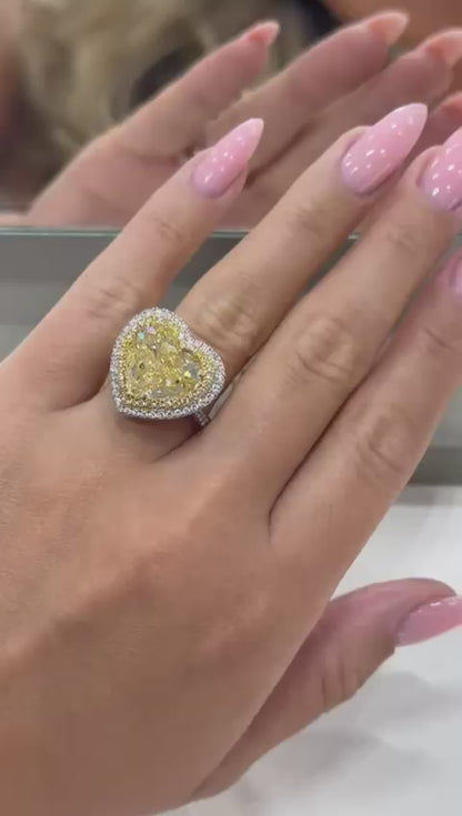 Madina 12 Carat Heart Shape Diamond Engagement Ring in 18k White Gold