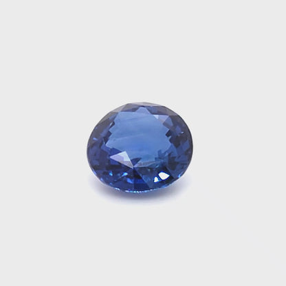 4.32 Carat Round Cut Heat Blue Sapphire Loose Gemstone GRS Video 1