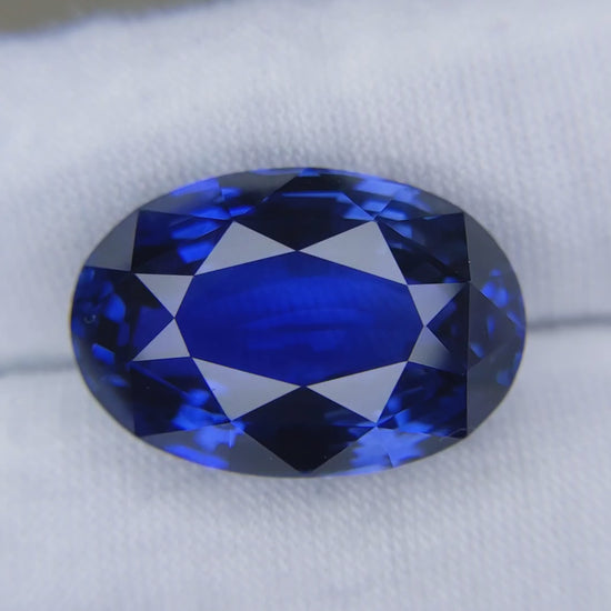 27.27 Carat Oval Cut Heat Vivid Blue Sapphire Loose Gemstone GIA Certified Video 1
