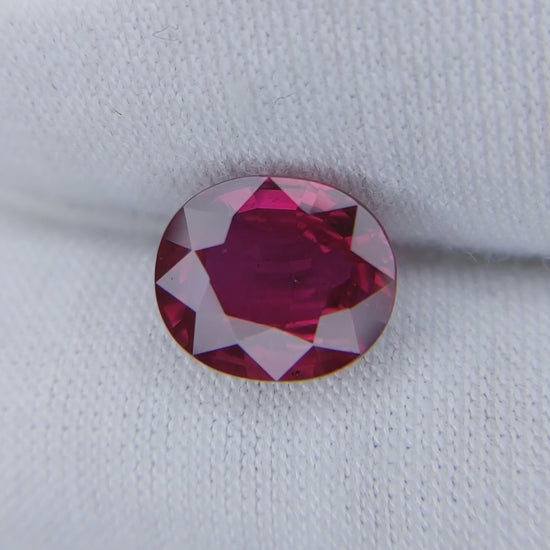 4.02 Carats Oval Cut No Heat Pigeon Blood Red Ruby Loose Gemstone Close Video
