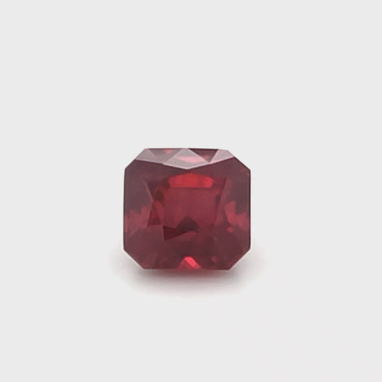 3.02 Carats Emerald Cut Heat Pigeon Blood Red Ruby Loose Gemstone Showcase
