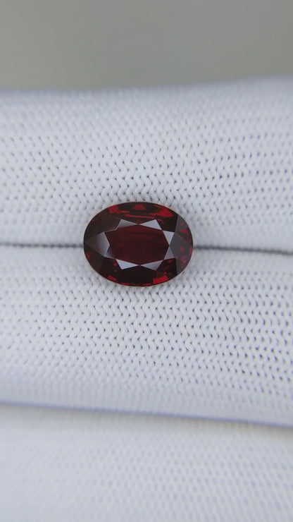 5.03 Oval Cut Heat Pigeon Blood Red Ruby Loose Gemstone Bellerophon video 2  close