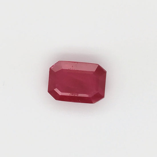 5.50 Carats Emerald Cut Heat Pigeon Blood Red Ruby Loose Gemstone Video 1