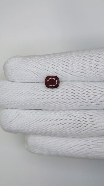3 Carats Cushion Cut Heat Pigeon Blood Red Ruby Loose Gemstone Bellerophon Video 2