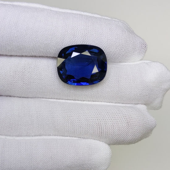 18.62 Carat Cushion Cut No Heat Vivid Blue Sapphire Loose Gemstone GRS Far Video