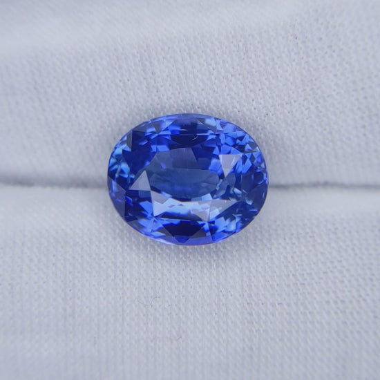 7.44 Carat Oval Cut No Heat Blue Sapphire Loose Gemstone GIA Certified Video 2