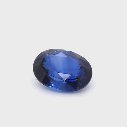 10.27 Carat Oval Cut Heat Royal Blue Sapphire Loose Gemstone GRS Video 1
