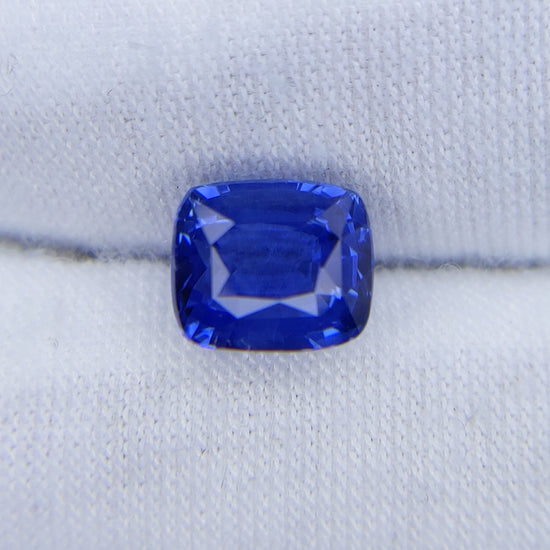 3 Carat Cushion Cut No Heat Medium Blue Sapphire Loose Gemstone GIA Certified Video 1