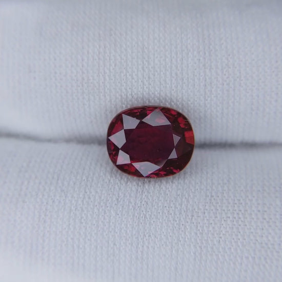 3.11 Carats Oval Cut No Heat Pigeon Blood Red Ruby Loose Gemstone GRS Video 2