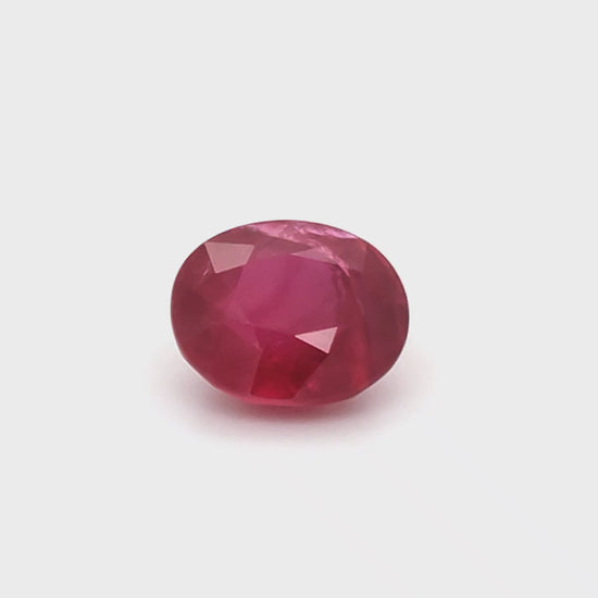 6.06 Carats Oval Cut Heat Red Ruby Loose Gemstone GRS Video 1