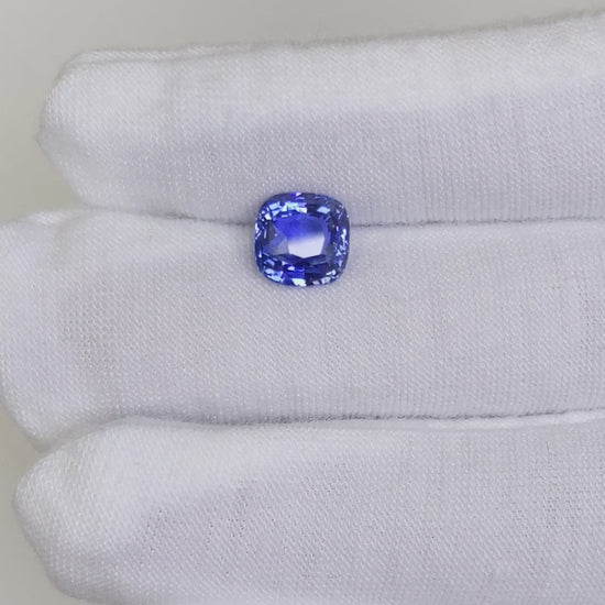 3.26 Carat Cushion Cut No Heat Medium Blue Sapphire Loose Gemstone GIA Certified Video 2