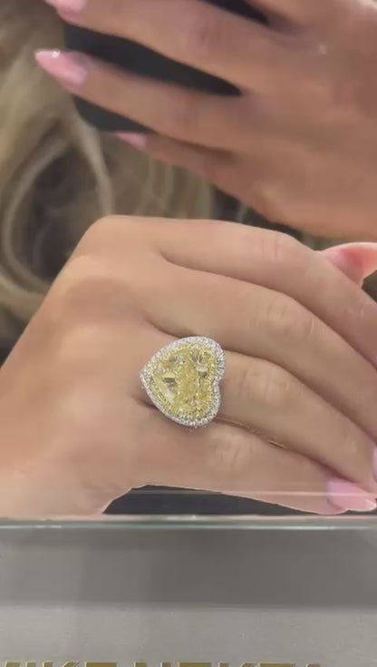 Madina 12 Carat Heart Shape Diamond Engagement Ring in 18k White Gold