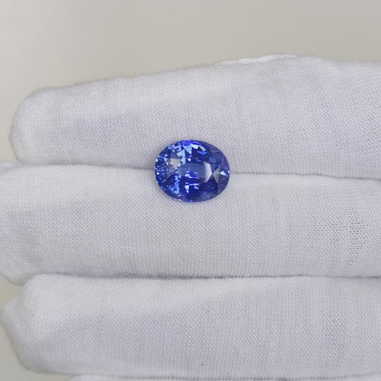 7.44 Carat Oval Cut No Heat Blue Sapphire Loose Gemstone GIA Certified Video 1