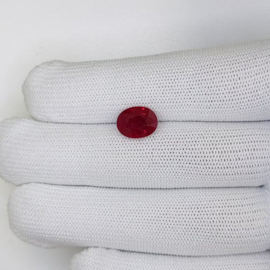 4.03 Carats Oval Cut Heat Pigeon Blood Red Ruby Loose Gemstone Video 2