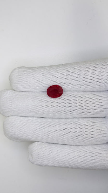 4.03 Carats Oval Cut Heat Pigeon Blood Red Ruby Loose Gemstone Video 2