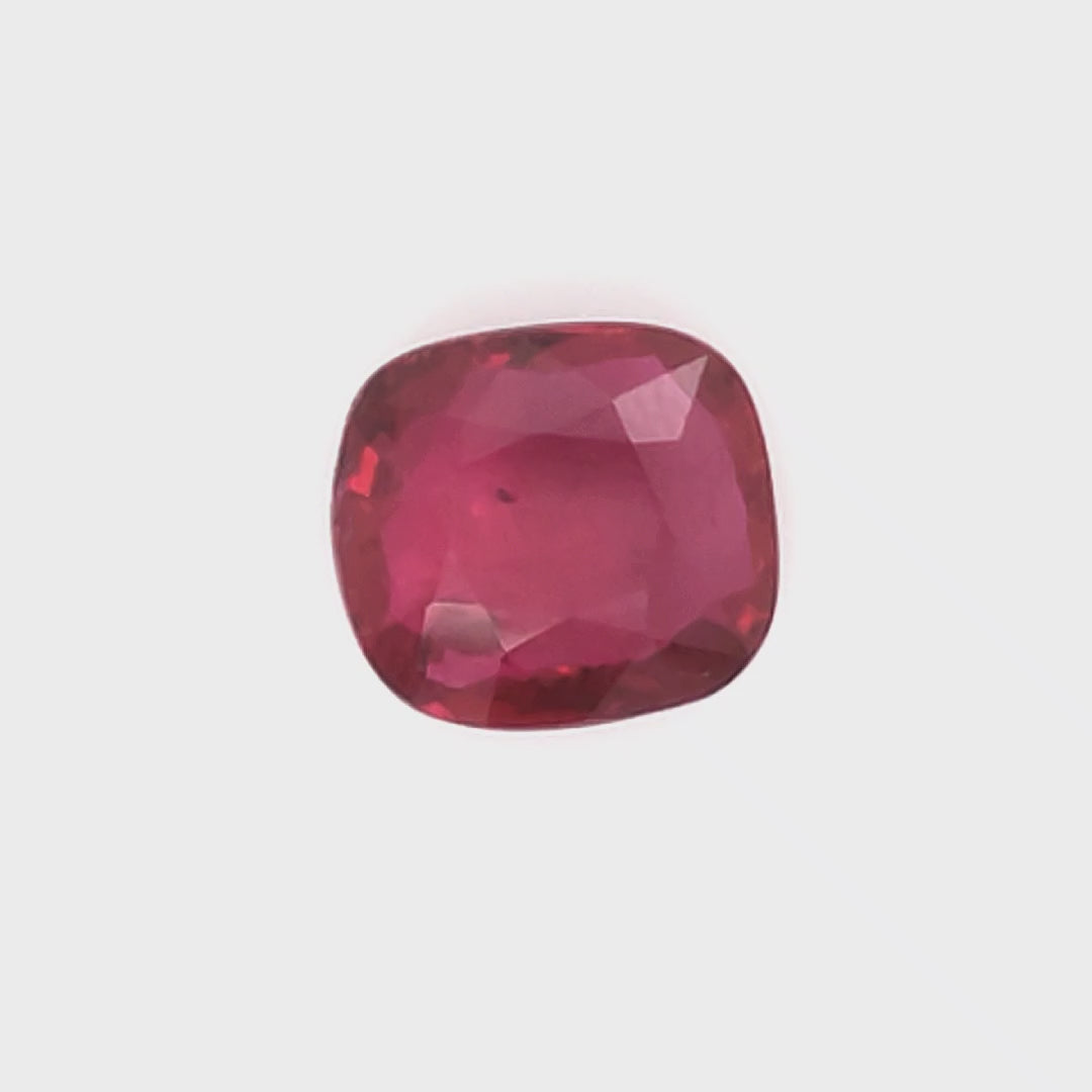 3.01 Carats Cushion Cut No Heat Pigeon Blood Red Ruby Loose Gemstone Show case vid