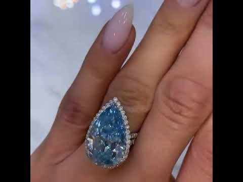 Cielo 1.5-Carat Pear Shape Fancy Blue Diamond Ring – Nekta