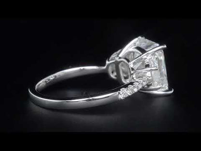 LAMIS 5 CARAT RADIANT CUT F COLOR VS2 CLARITY DIAMOND ENGAGEMENT RING 18K WHITE GOLD CERTIFIED 4 CT F VS2 BY MIKE NEKTA
