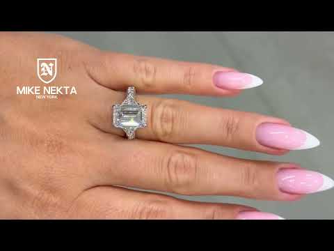 Liorisette 8.21 Carat Emerald Cut Lab Grown Diamond Ring in 18k White Gold YouTube Video
