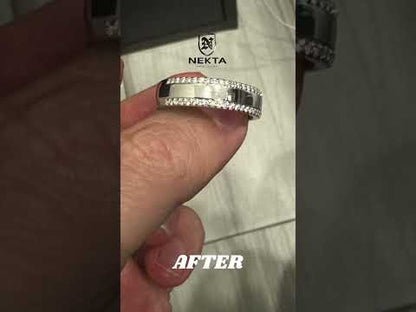 Quentin 1 Carat Round Brilliant Diamond Men's Eternity Band in 14k White Gold Video