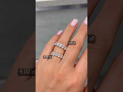 Lean 3.50 - 13 Carat Oval Cut Lab Grown Diamond Eternity Band in 14k White Gold