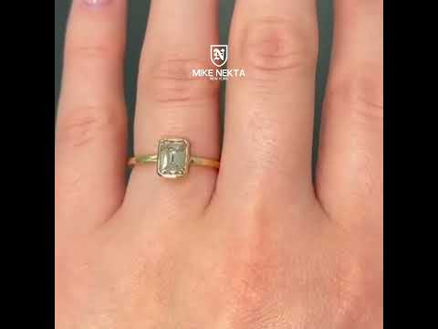 Dove 1.10 Carat Emerald Cut Diamond Solitaire Engagement Ring in 14k Yellow Gold Video