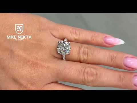 Lucaira 7 Carat Round Brilliant Cut Lab Grown Diamond Ring in 18k White Gold Youtube Video