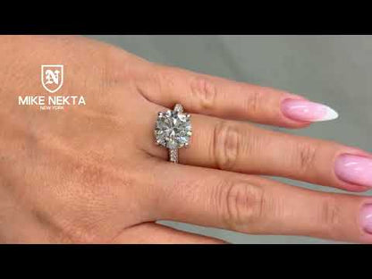 Lucaira 7 Carat Round Brilliant Cut Lab Grown Diamond Ring in 18k White Gold Youtube Video