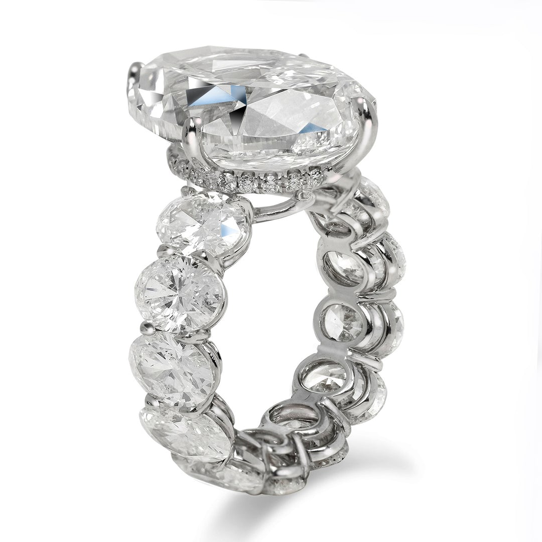 25 carat oval diamond ring eternity band