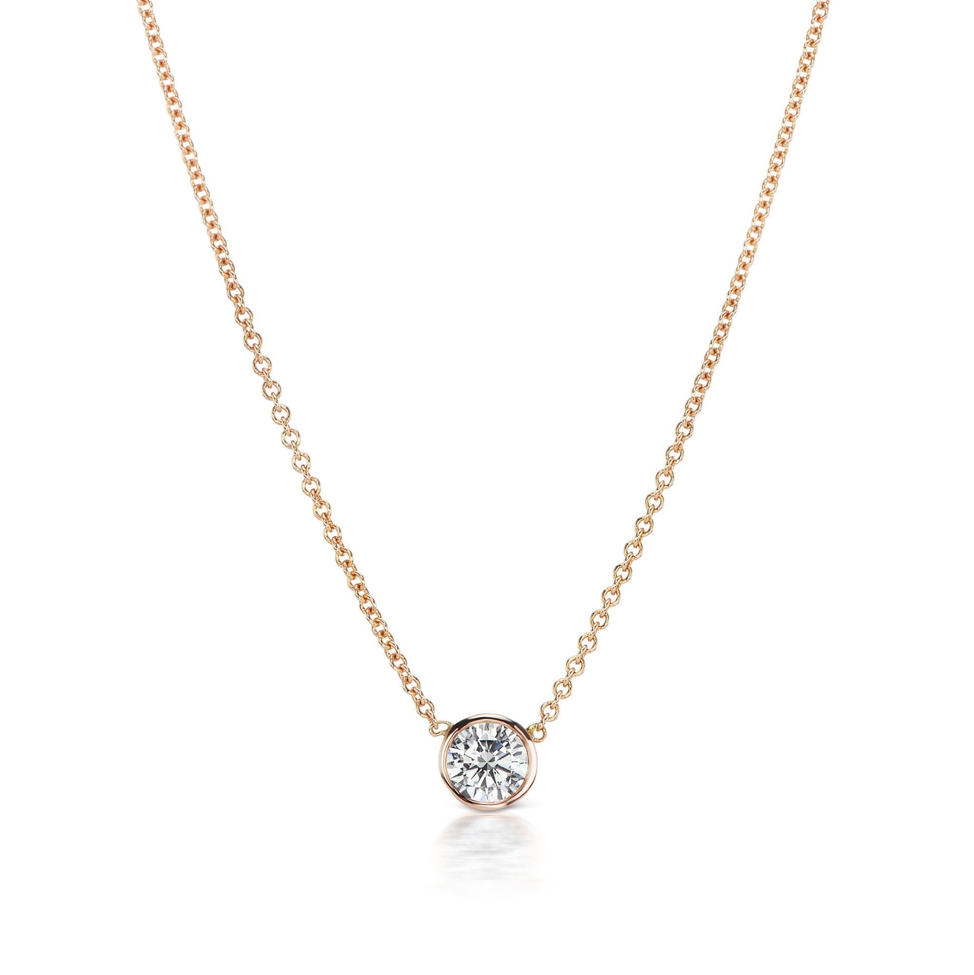 1 carat diamond solitaire necklace bezel Clearance