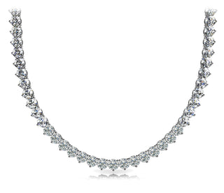 Diamond Rivera Necklace Round Shaped 10 carat Necklace in 14K to 18K White Gold Front View
