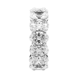 10 Carat Oval Cut Diamond Eternity Band in Platinum 70 pointer Profile View