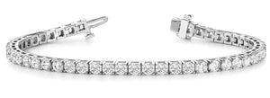 Diamond Tennis Bracelet Round Shaped 12 carat in 14K-18K White Gold Front View