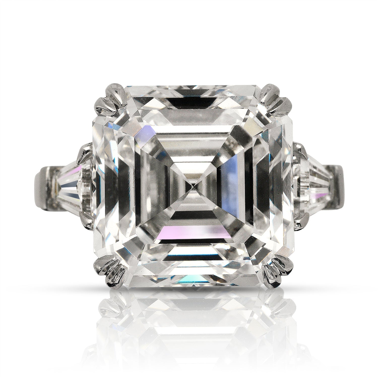 Asscher cut diamond platinum ring Clearance