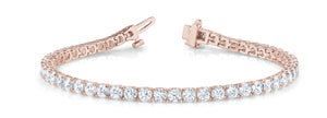 Diamond Tennis Bracelet Round Shaped 14 carat in 14K-18K Rose Gold Front View