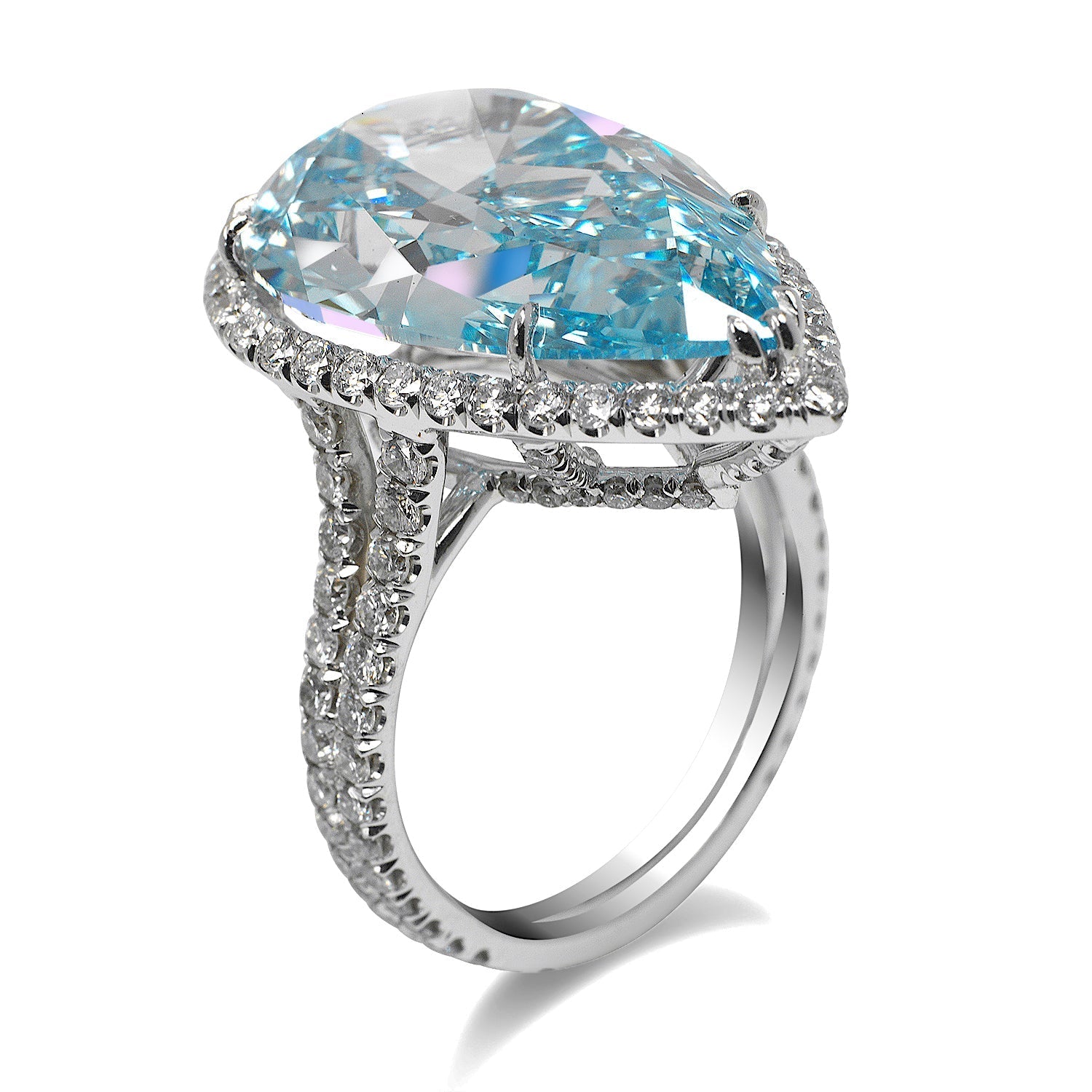 Cielo Pear Shape Fancy Blue Diamond Ring – Nekta New York