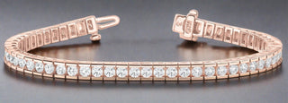 Diamond Tennis Bracelet Round Cut in 14K-18K Rose Gold Front View
