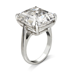 Diamond Ring Asscher Cut 18 carat Solitaire in Platinum Side View
