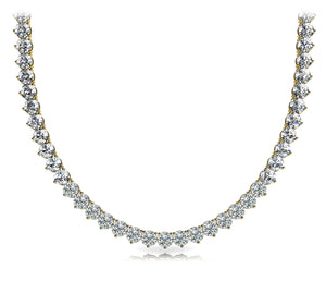 Diamond Rivera Necklace Round Shaped 19 Carat in 18K Yellow Gold Front View