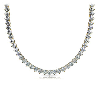 Diamond Rivera Necklace Round Shaped 19 Carat in 18K Yellow Gold Front View