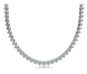 Diamond Rivera Necklace Round Shaped 19 Carat in 18K White Gold Front View