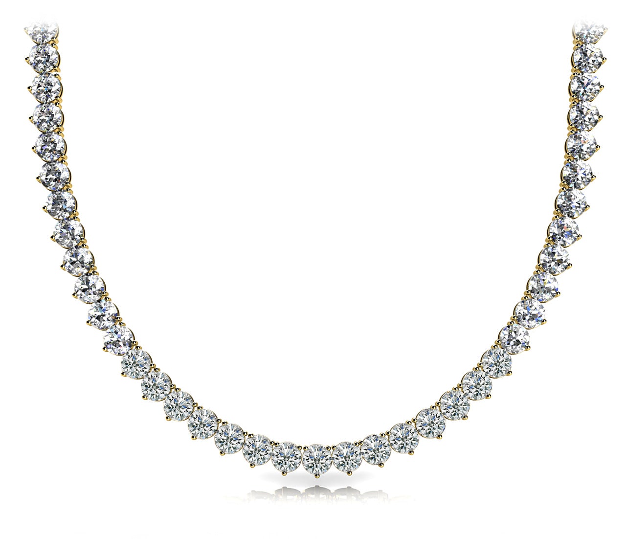 Diamond Rivera Necklace Round Shaped 19 Carat Necklace in 14K Yellow Gold Front View
