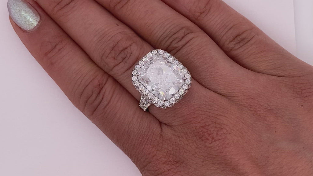 Cushion Diamond Halo Ring - John Titcombe Bespoke Jewellery