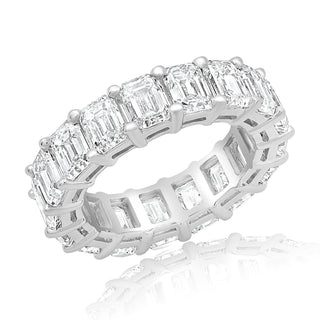 2-3 Carat Emerald Cut Diamond Eternity Band in Platinum 10 pointer Front View