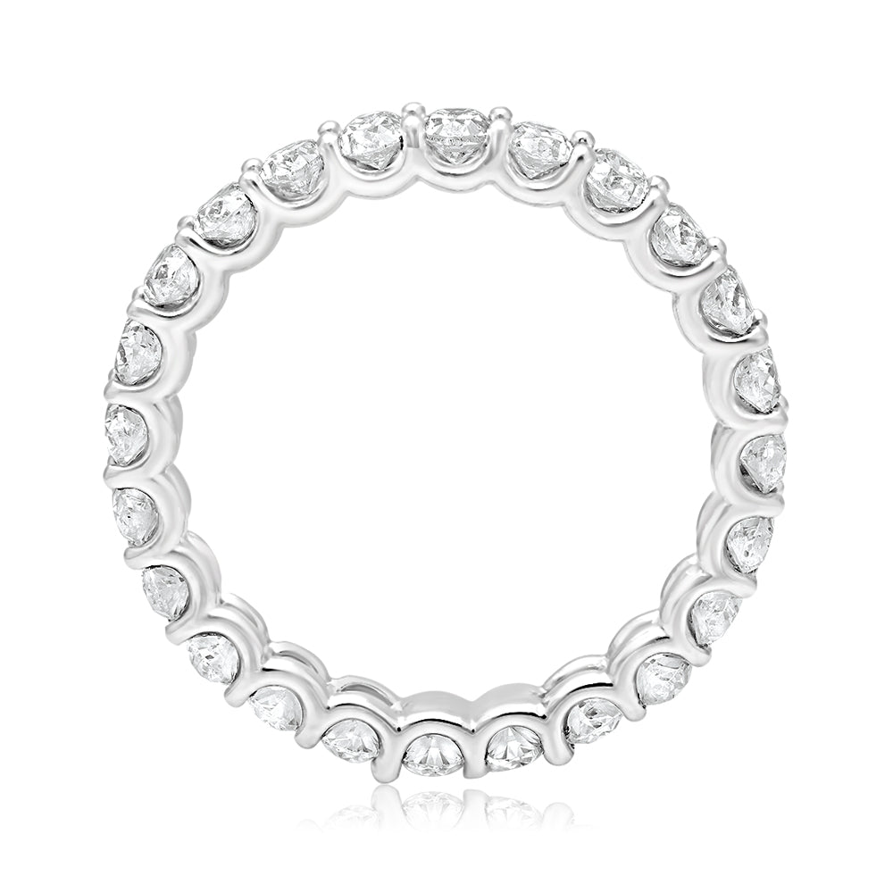 2-3 Carat Oval Cut Diamond Eternity Band in Platinum 10 pointer Front View