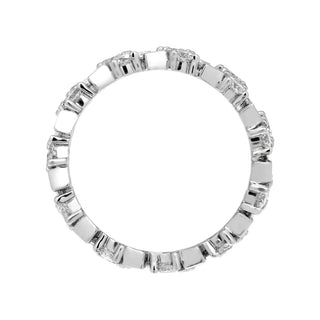 2 Carat Round Cut and Baguette Diamond Eternity Band in Platinum 10 pointer Top view