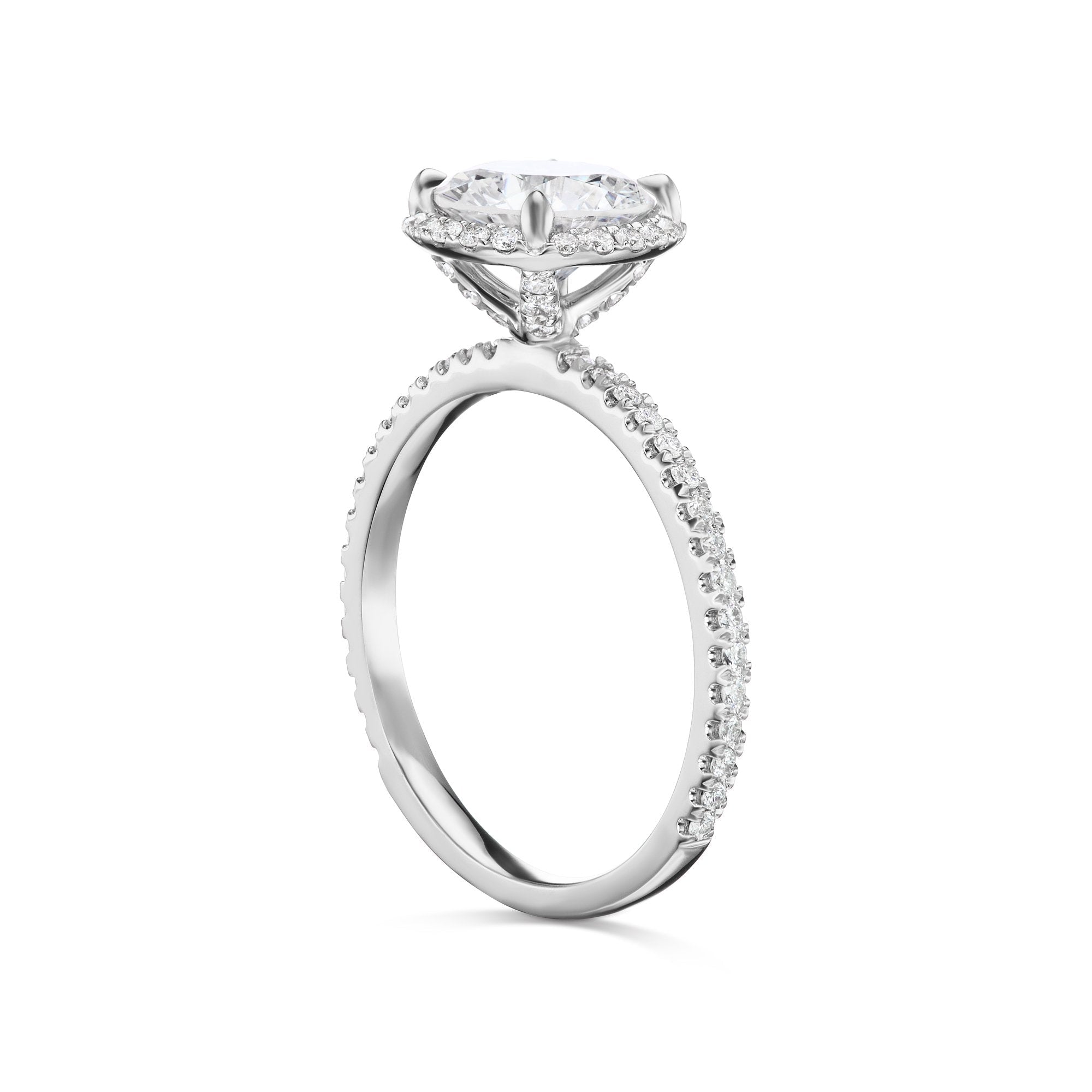 Ring R'side Round Halo Engagement Ring Side View