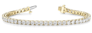 Diamond Tennis Bracelet Round Shaped 2 Carat in 14K-18K Yellow Gold Front View